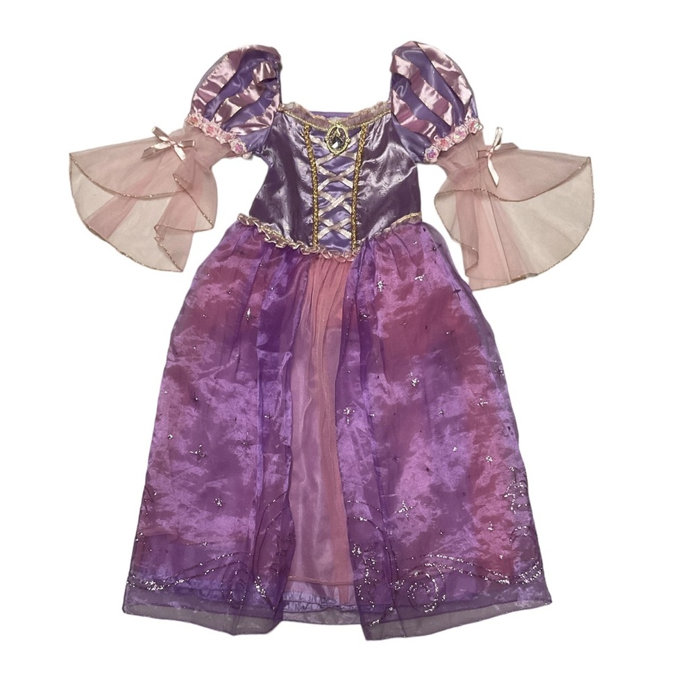 Disney Store Tangled Rapunzel Deluxe Costume Dress 5/6 Purple Princess Halloween